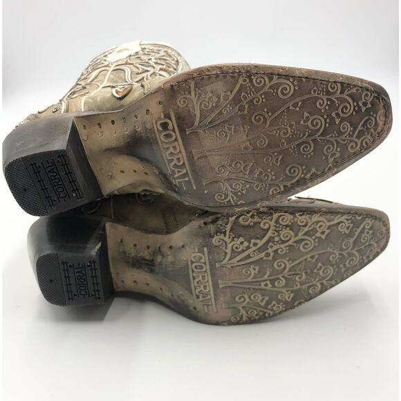 Corral Womens Overlay & Embroidered & Studs & Crystals Boots Size 7 M - Picture 10 of 14